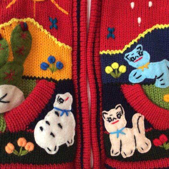 Handmade Peruvian Child Sweater Cardigan 2-3T - Picture 3 of 8